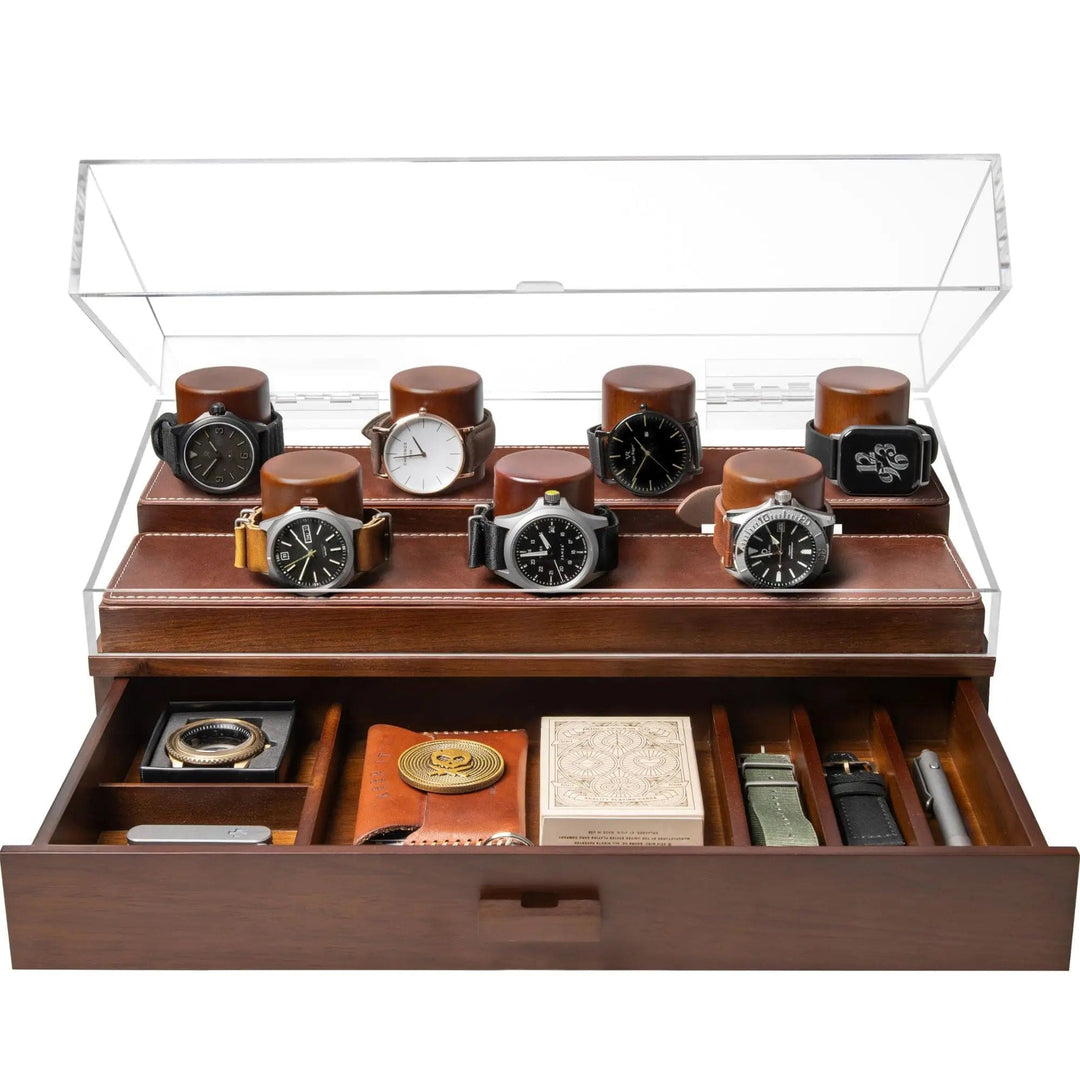 Holme & Hadfield Watch Case Walnut The Collector Pro