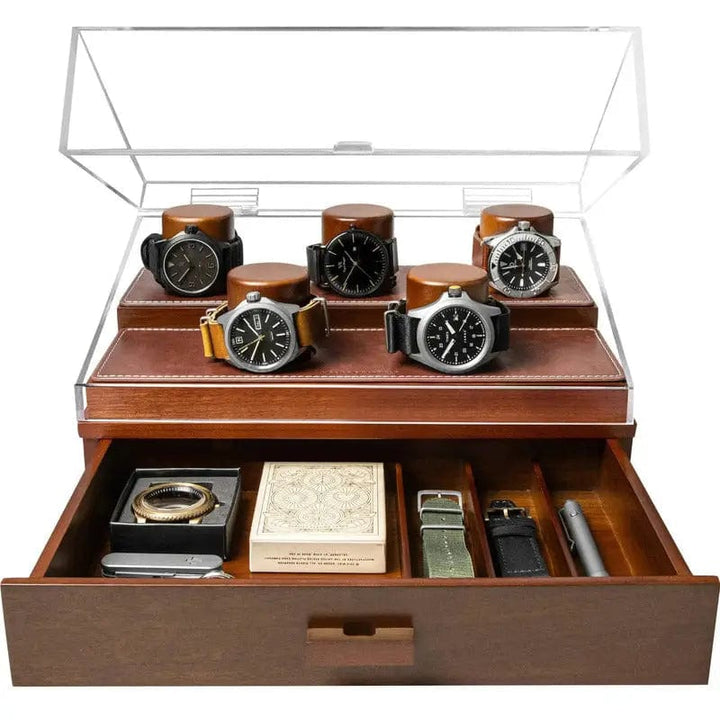 Holme & Hadfield Watch Case Walnut The Curator Pro