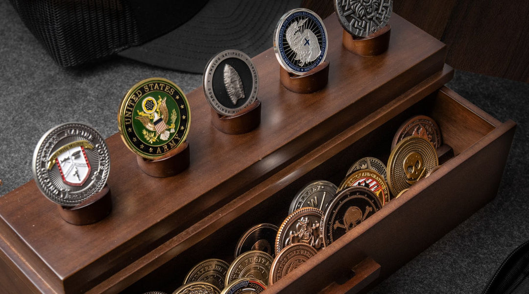 The history of military challenge coins and holders for coins