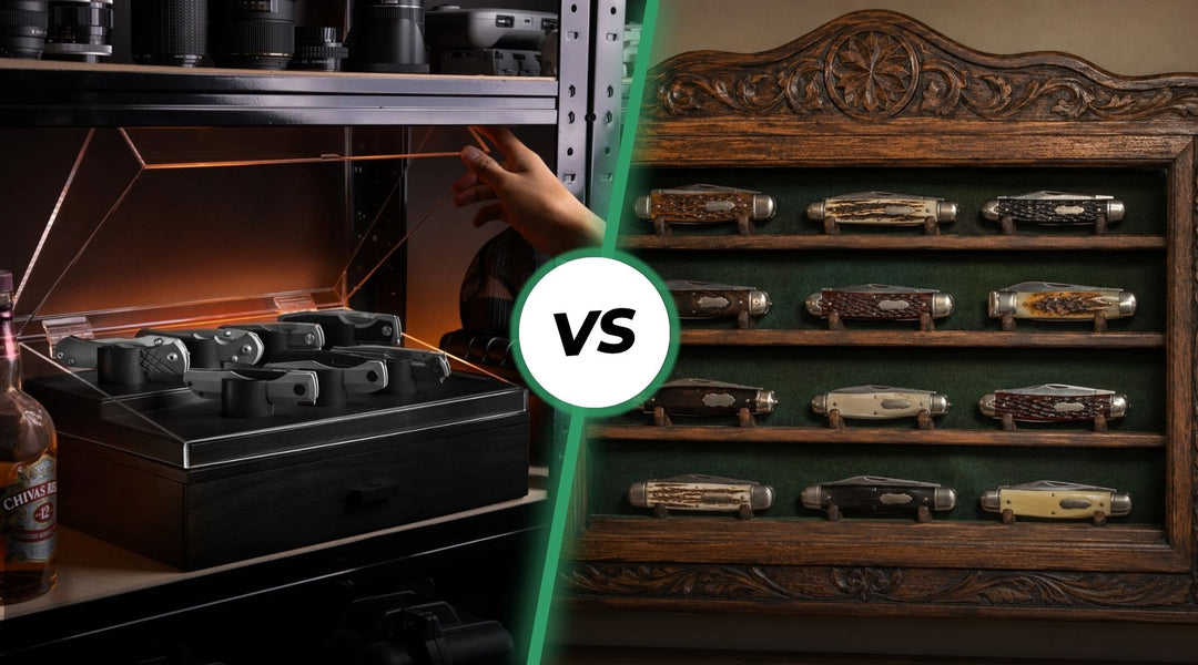 Pros & Cons of Holme & Hadfield Knife Display Case vs Custom Wood Knife Case