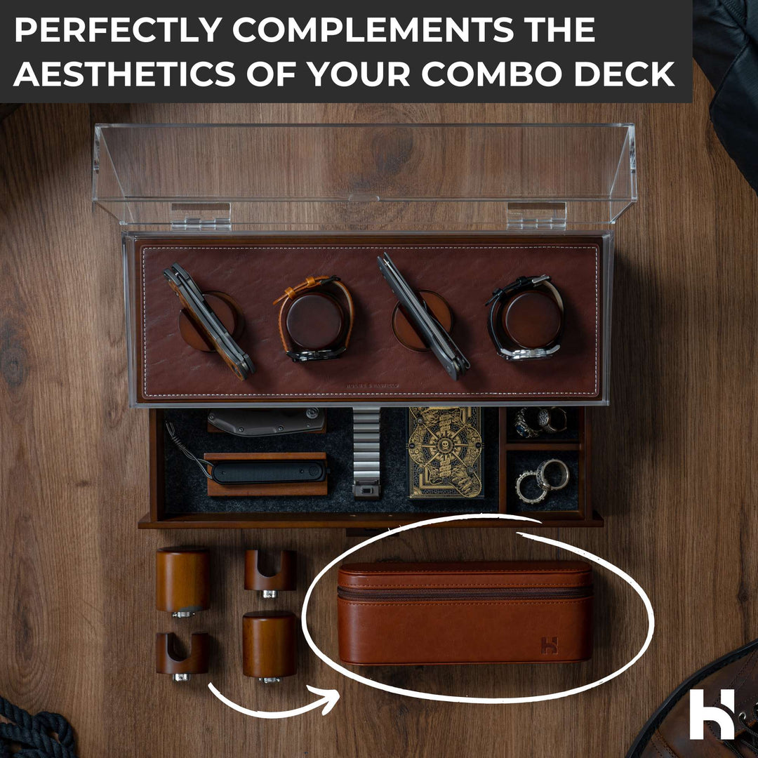 Holme & Hadfield Combo Deck - Leather Case for 4 Extra Pillars