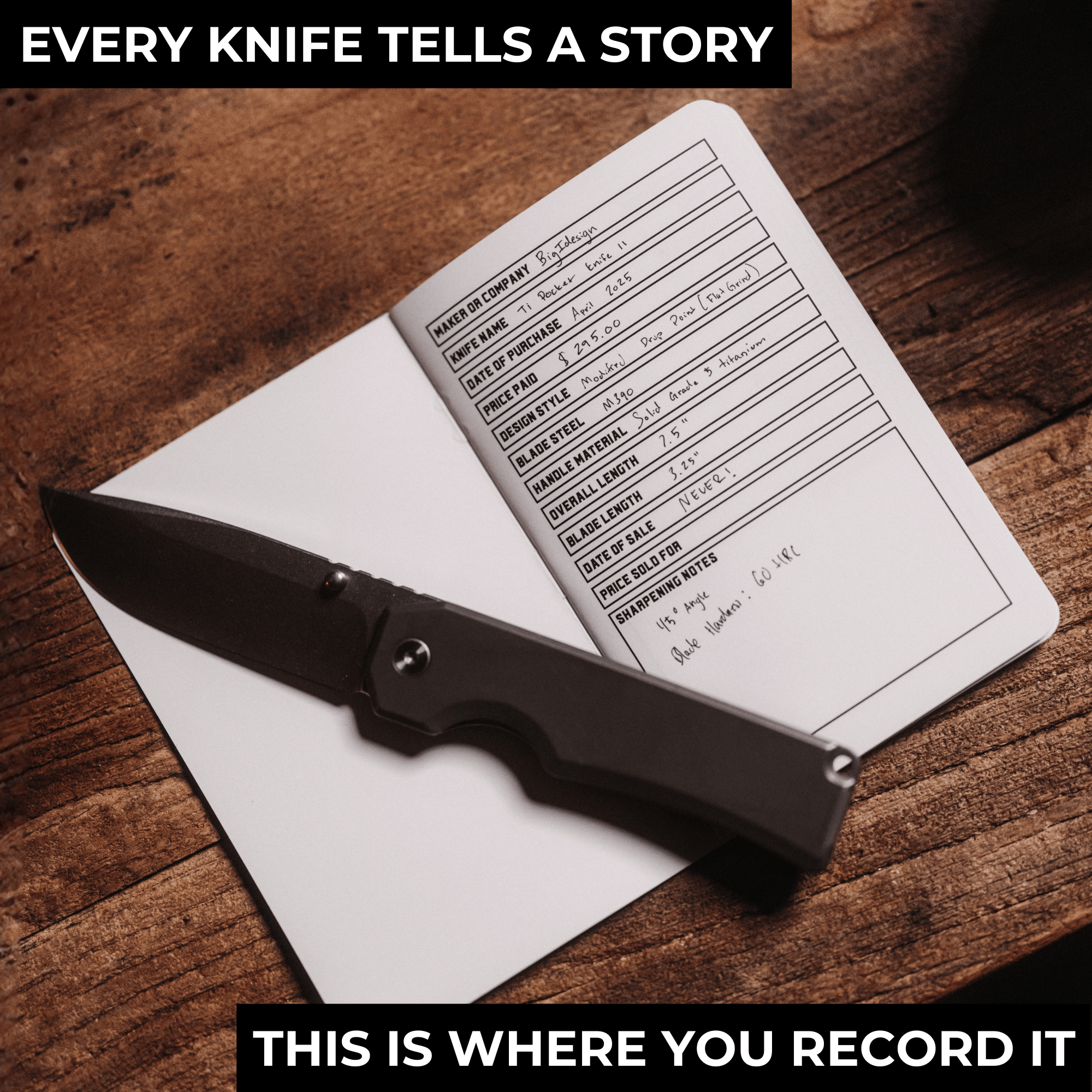 Holme & Hadfield Knife Log Book