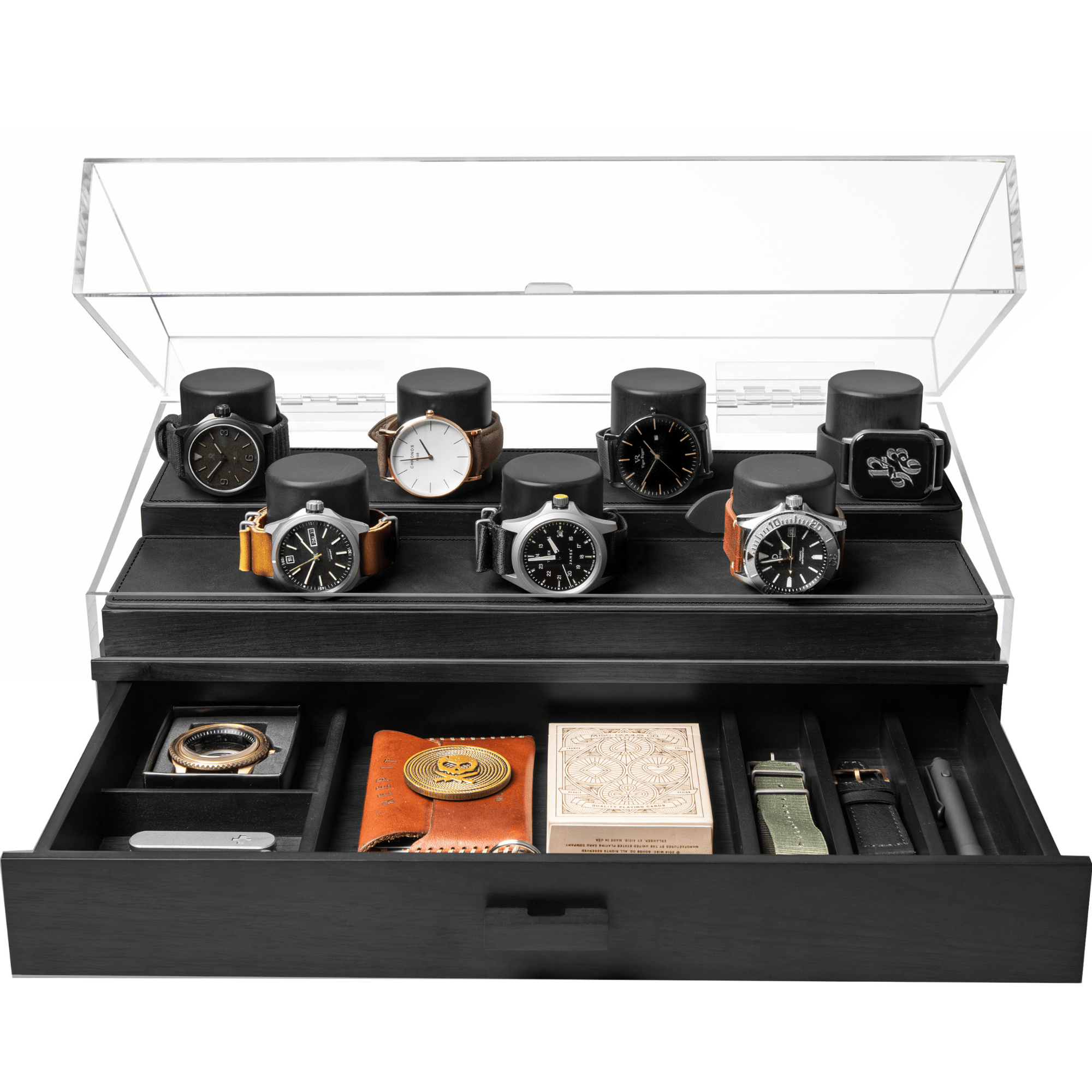 Holme & Hadfield Watch Case Walnut The Collector