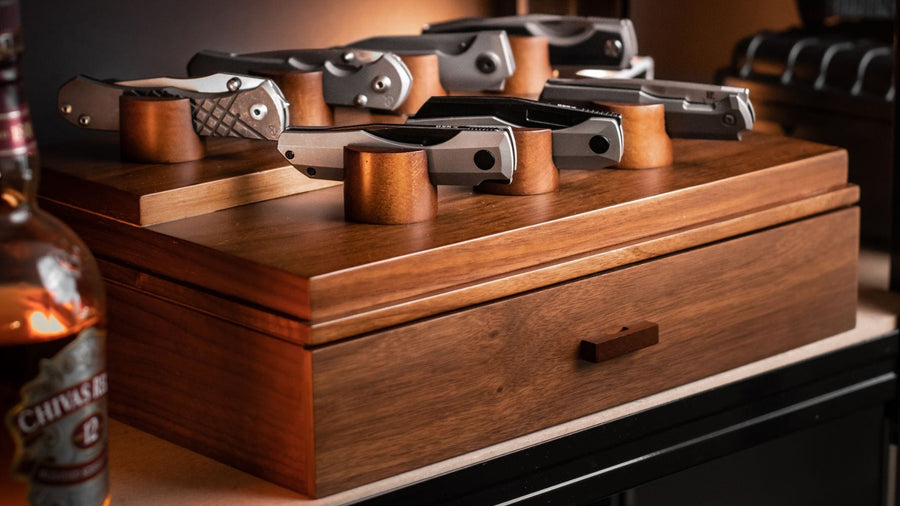 The Armory Pocket Knife Display Case Box for Knives Display Knife